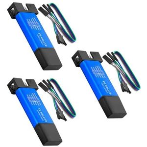 3 stuks ST-Link V2 programmeerapparaat emulator-downloader (willekeurige kleur) met draden, voor STM8 en STM32, aluminium behuizing compatibel met Arduino, Mini Debugger en programmeeremulator