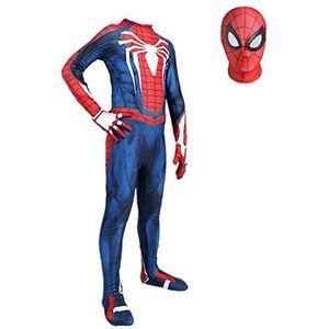 PS4 Spiderman Costume Kids Volwassenen Fancy Dress Bodysuit Suit Superhero Cosplay Onesies Halloween Party Jumpsuit Movie Fans Apparel,Wide Brimmed Glasses-Adults/XXL 175~180cm