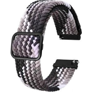 Jeniko Mannen Nylon Horlogebanden Verstelbare Gevlochten Loop Bandjes 18mm 19mm 20mm 22mm Horlogeband Quick Release Sport Horlogeband (Color : Gradient Black-B, Size : 18mm)