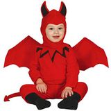 Baby duivel met vleugels Halloween horror party kostuum rood voor baby's maat 74-92, maat: 86/92