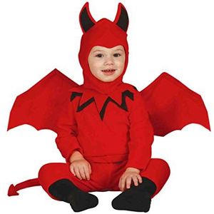 Baby duivel met vleugels Halloween horror party kostuum rood voor baby's maat 74-92, maat: 86/92