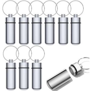 Pillendoosjes - Zilver - Draagbare Pillenkoker - 10 Stuks - Waterdicht Aluminium