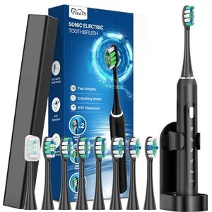 Elektrische Tandenborstel - Sonische Tandenborstel - 5 Modi - 40000 VPM - Met 8 Tandenborstelkoppen - Reisetui - 60 Dagen Batterijduur