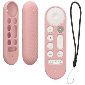 kwmobile Hoesje compatibel met Google TV Streamer 4K - Zachte siliconen hoes voor afstandsbediening - oudroze