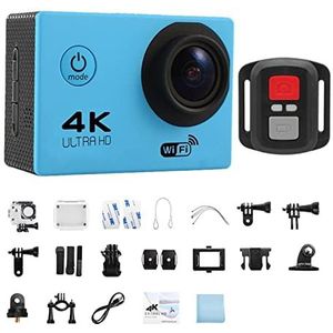 Actiecamera Actie Camera Ultra HD 4K/30fps 2.0-inch 170D Onderwater Waterdichte Helm Video-opname Camera's Sport Cam(Blue)