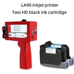 Mini Inkjet Printer Mini Draagbare Printer, 2D Barcode Handheld Printer, Patroon Label Verpakking Coder, Inkjet Kleur Vervagingsbestendig instelbare afdrukhoogte(Printer-2 HD ink)