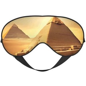 Egyptische Piramide in Woestijn Print Functionaliteit Oogmasker Slaap Lichtgewicht Reizen Yoga Camping Buiten Ontspanning
