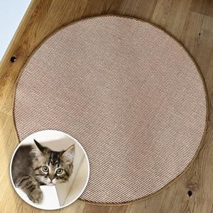casa pura Krabmat voor katten, rond, 80 cm diameter, van natuurlijk sisal, krasmogelijkheden voor katten, krabmeubel voor muur of vloer, robuust en wasbaar, kurk