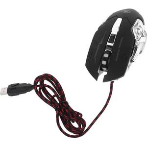 Muis Bedrade Gaming Ergonomische Gaming Programmeerbare Computers Desktop Conputer Computer USB Optische Muizen Jounal Notebooks met Lichten Gamer Computer Muizen Abs Laptop Kabel 6d (Kleur: Zwartx4