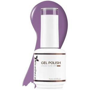 Nicedeco Hema Free Gellak Semi-Permanent Nagellak - Cruelty-Free Paars UV/LED Glossy Polish 15ML-336