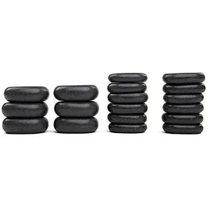 WellTouch Hot Stone Massageset, 18 basalt massagestenen, optimaal als hot stone beginnersset, geschikt voor privégebruikers, ideaal voor spa, massagetherapie en ontspanning