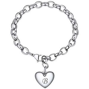 Goldchic Jewelry Heart Locket Charm Bracelet, Letter b Eerste Alfabet Chain Link Met Doos