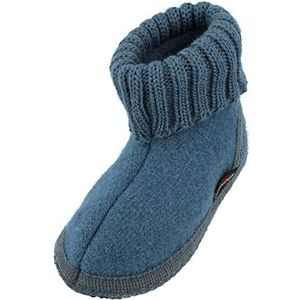 HAFLINGER Karl Vilten pantoffels met kraag, duifblauw, 20 EU