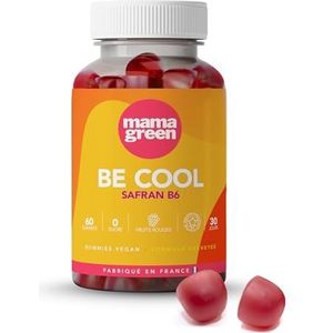 Mama Green - Gummies Saffraan B6 - Draagt bij aan het emotionele evenwicht - Helpt een positieve stemming te behouden - Suikervrij - 60 gummies - Gemaakt in Frankrijk