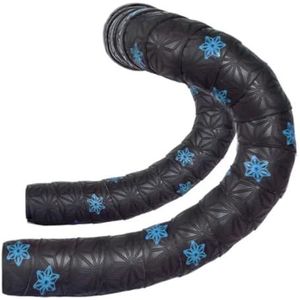 Stuurband fietsstuurband met opdruk, antislip, EVA, zweetabsorptie en schokdemping, fietsen, eindstop voor fietsliefhebbers stuurband racefiets (kleur: blauwe print)