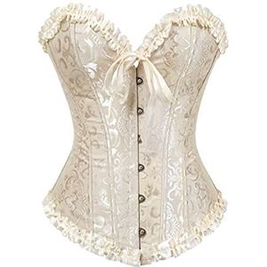 WEITING - Verleidelijk Wit - Satijnen Korset - Met Baleinen en Veter - Sexy Bustier voor Vrouwen