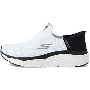 Skechers Dames Slip-ins Max Cushioning-Smooth Sneaker, Witte Textiel Zwarte Trim, 38 EU