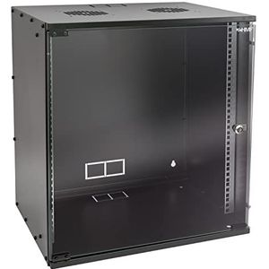 HMF 65712-02 netwerkkast, serverkast 19 inch | 12 HE | 400 mm diepte | glazen deur | zwart