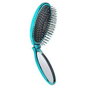 WetBrush POP en GO Detangler Travel Sized Haarborstel Flexibele Varkenshaar Geschikt voor Alle Haartypes Teal