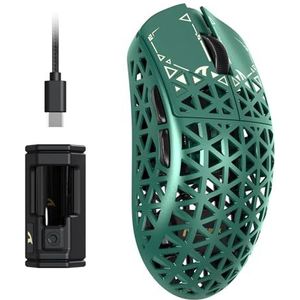 ATTACK SHARK R5 - Draadloze Gamingmuis - Groen - Koolstofvezel - 8000Hz Draadloze Pollingsnelheid