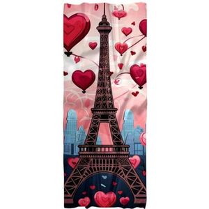 IEDHFNGDBFV Sjaals voor dames, modieuze sjaals, lange satijnen zijden gevoel, sjaal, lichtgewicht, romantische liefde, Eiffeltoren, Multi kleuren 1, Eén Maat