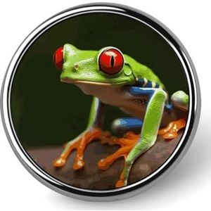 Unisex reversspeldjes ronde revershoed spelden broches rode ogen boom kikkers badge pinnen geschikt voor decoratie en geven aan vrienden, Circular, Aluminium, Kwartsiet