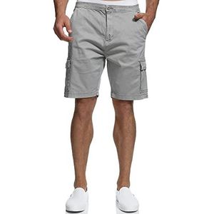 INDICODE Heren Kinnaird Chino Shorts | Chino Cargo korte broek Lt grey XL