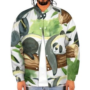 Dierlijke Panda Aquarel Grappige Mannen Baseball Jacket Gedrukt Jas Zachte Sweatshirt Voor Lente Herfst