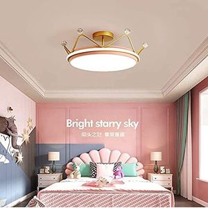 Moderne LED-plafondlamp, creatieve acryl designlamp plafondarmatuurverlichting, 34W kroonluchter dimbaar (3000K-6000K) kinderkamer meisje prinses kamer LED-lamp (kleur: roze) beautiful scenery