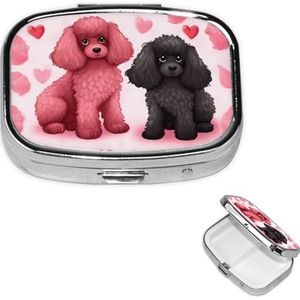 Pillendoos Poedels Honden Pil Case Wekelijkse Pillenorganisator met 3 compartimenten Rechthoekige Pillendoos Kleine Pillencontainer Draagbare Vitamine Houder Dozen voor Supplementen Medicine Organizer