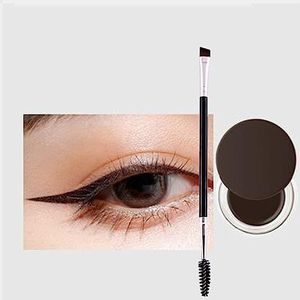 Waterproof Eyeliner Gel - 2 In 1 Long-lasting Waterproof Eyeliner/Eyebrow Gel with Brush - High Pigmented Gel Eye Liner (04# Chocolate Brown)