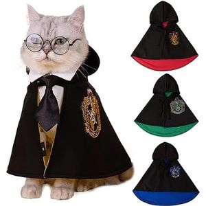 Halloween Cosplay kostuum voor honden en katten, cape huisdieren voor Halloween, Kerstmis (geel, S)
