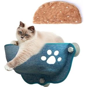 Kattenhangmat Bed - Raamhangmat voor katten binnen | Houdt tot 15kg kattenmand op het raam, stevige kattenraamzitstok, kattenraambed, kattenmeubels Peosevi