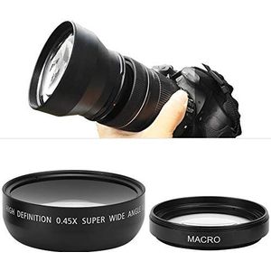 49mm camera groothoeklens, 0,45x groothoek macrolens Universeel voor Canon voor Nikon voor Sony voor Olympus camera