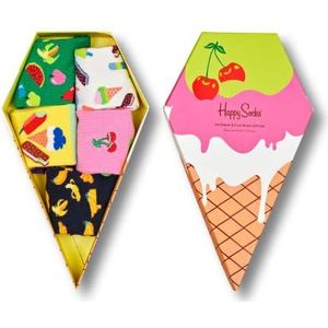 Happy Socks 5-Pack Ice Cream & Fruits Set, kleurrijke en leuke, Sokken voor Kinderen, Multicolore (0-12M)