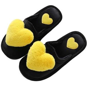 Damespantoffels Casual Lange H Platte Bodem Dames Slippers Dames Thuis Winter Thuis Slippers Voor Vrouwen Womens Indoor Outdoor Slippers, Geel, 38 EU