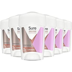 Sure/Rexona Confidence Deodorant, voor dames, maximale bescherming, anti-transpirant, deodorant, 45 ml Pack of 6