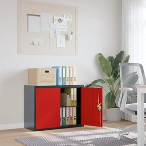 CBLDF Meubelsets-File Kast Antraciet en Rood 90x40x70 cm Staal