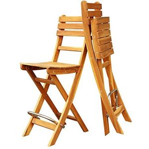 Interbuild ! Sofia Bar Chair|Golden Teak Finish| Opvouwbaar | 2-delige set