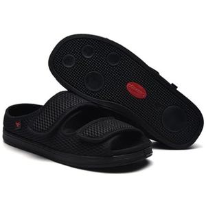 Extra brede diabetische oedeemschoenen voor dames voor ouderen, gezwollen voeten, artritis, antislip orthopedische pantoffels met verstelbare sluiting, gemakkelijk aan en uit