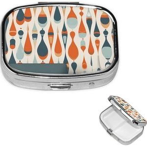 Pillendoos, retro pillendoos, met druppelvormen, 2 vakken, kleine pillendoos voor portemonnee of tas, reis-pillendoos, draagbare pillendoos, vitamine-organizer