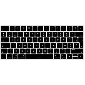 MiNGFi Siliconen Toetsenbordbeschermer Franse AZERTY voor Apple Magic Keyboard A1644 (2015-2016) EU/ISO - Zwart