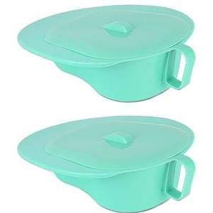 KRXSOBNV, 2-pack ondersteek met afdichtingsdeksel, geen mors- of spatontwerp, draagbare potje kunststof bedpan for bedlegerige patiënten, oudere vrouwen,Urinal