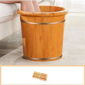 Voet Tub Houten Voet Basin Houten Voet Basin, Massief Ceder Hout Voet Basin Tub Emmer Voor Voetbad, Pedicure Bowl Spa Massage Houten Voetbad, Met Deksel Met Massager Voetbad Houten Emmer Voet Spa Hous