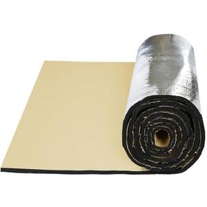 Zelfklevende isolatieschuim geluidsdemper, reliëf aluminiumfolie waterdichte hittebestendige thermische barrière, motorkapvoering geluidsdempende mat hitteschild.(1*6m/3.2*19.7ft,5MM(THK))