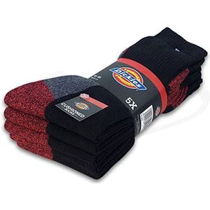 Dickies® Cussioned Crew werksokken voor heren, werksokken, zakelijke sokken, kousen, maat 39-50, 5 paar zwart, 46-50 EU
