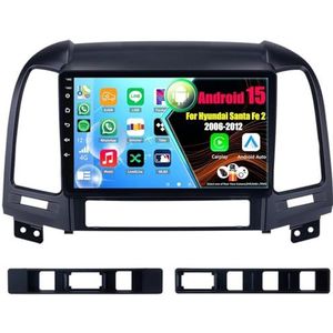 Android 15 Autoradio Voor Hyundai Santa Fe 2 2006-2012 met Draadloze Carplay Android Auto, 10 Inch Autoscherm Soporta Bluetooth WIFI GPS FM/RDS(8Core(4+64GB))
