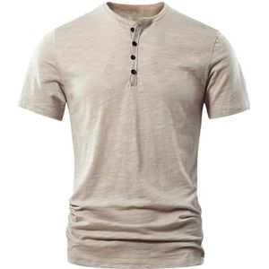 Dvbfufv Mannen Zomer Korte Mouw Casual T-shirts Mannelijke Mode Trendy Basic Shirt, Kaki, S