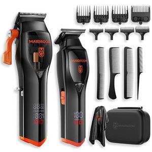 MAXGROOM Professionele Heerentondeuse, Kapperskwaliteit Tondeuse voor Mannen met 9000 RPM, Haarverzorgingsmachine met DLC-gelaagde Mesjes, Draadloze Stille Herenscheerapparat (63dB) voor Thuisgebruik.