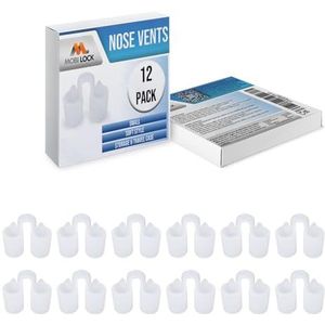 Neus ontluchting sinus verlichting (Verpakking met 12 Klein maten) Zachte ventilatieopeningen - Een eenvoudige snurkoplossing voor neussnurkers - Herbruikbaar snurkapparaat van Mobi Lock
